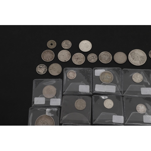 1755 - A MIXED COLLECTION OF SILVER AND OTHER COINS TO INCLUDE CROWNS. A mixed collection of coins to inclu... 