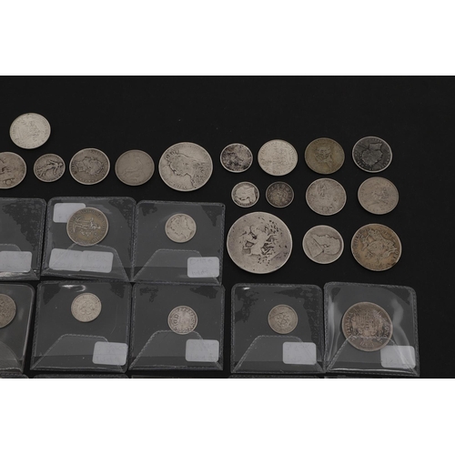 1755 - A MIXED COLLECTION OF SILVER AND OTHER COINS TO INCLUDE CROWNS. A mixed collection of coins to inclu... 