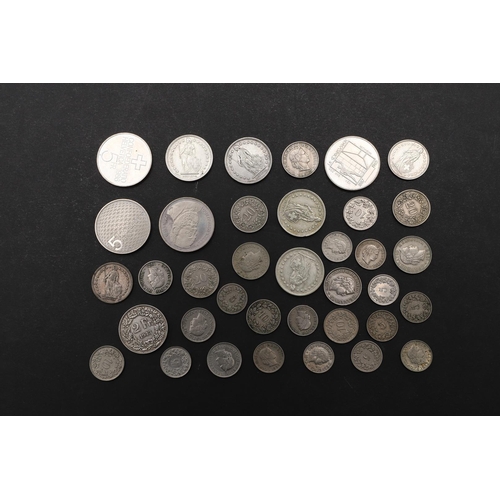 1759 - A COLLECTION OF SWISS COINS TWO FRANK AND SMALLER DENOMINATIONS. A large collection of Swiss coinage... 