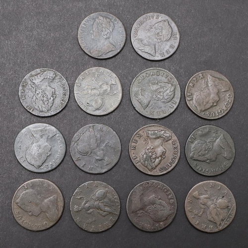 1762 - A COMPLETE DATE RUN OF GEORGE II OLD BUST HALFPENCE 1740-154. George II Halfpennies, old laureate an... 