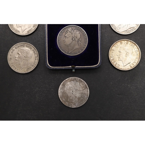 1764 - A COLLECTION OF CROWNS, CHARLES II AND LATER. A collection of Crowns: Charles II, George III, 1822, ... 