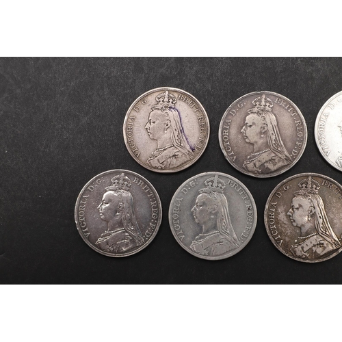 1777 - A COLLECTION OF SEVEN QUEEN VICTORIA CROWNS, 1889 AND LATER. A collection of Crowns, all Jubilee bus... 