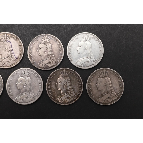 1777 - A COLLECTION OF SEVEN QUEEN VICTORIA CROWNS, 1889 AND LATER. A collection of Crowns, all Jubilee bus... 