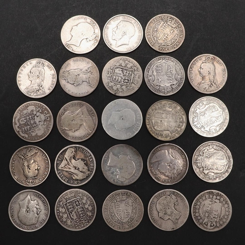 1779 - A COLLECTION OF HALFCROWNS, GEORGE III AND LATER. Halfcrowns: 1817, 1825, 1874, 1883 (2), 1884, 1889... 