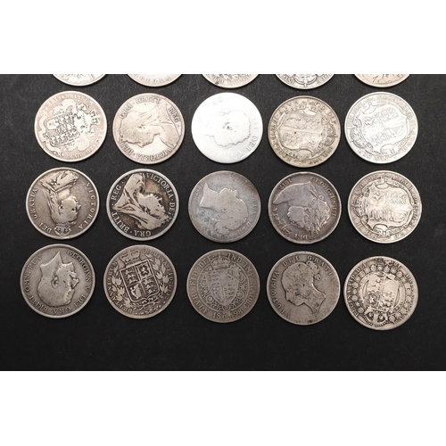 1779 - A COLLECTION OF HALFCROWNS, GEORGE III AND LATER. Halfcrowns: 1817, 1825, 1874, 1883 (2), 1884, 1889... 