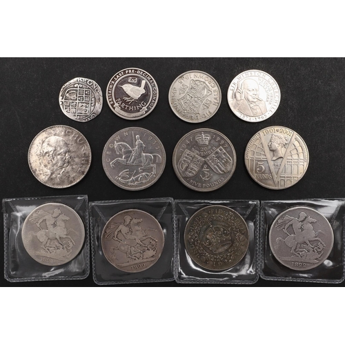 1782 - A MIXED COLLECTION OF COINS TO INCLUDE GEORGE IV CROWNS AND OTHERS. George IV Crowns for 1821 and 18... 