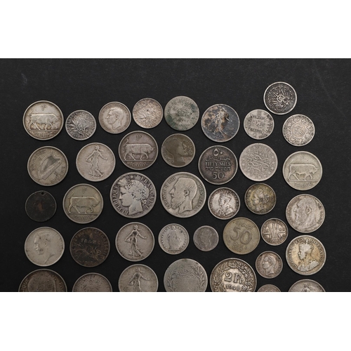 1786 - A COLLECTION OF WORLD SILVER COINS TO INCLUDE INDIAN AND SOUTH AFRICAN COINS. A collection of coins ... 