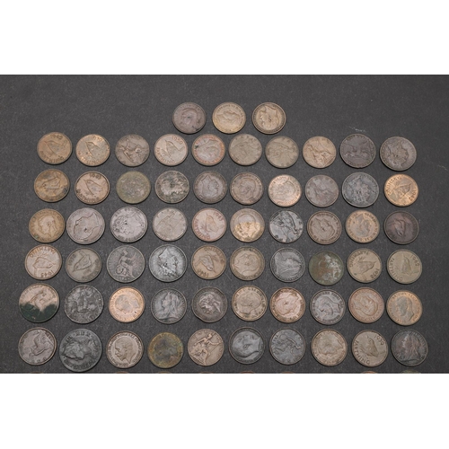 1798 - A PARTIAL DATE RUN OF FARTHINGS, CHARLES II AND LATER. Farthings: Charles II 1675, George II 1754, G... 