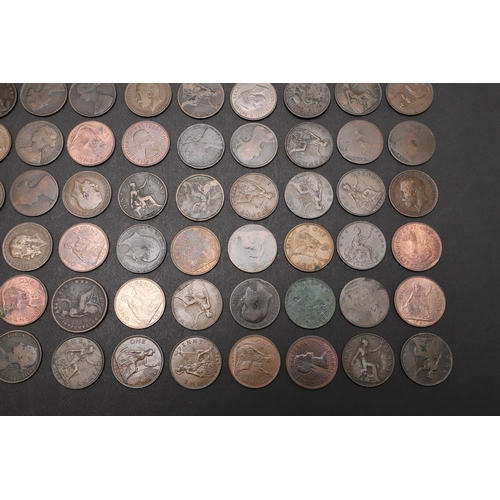 1800 - A PARTIAL DATE RUN OF COPPER PENNIES, GEORGE III AND LATER. Pennies: George III, 1799 (2), 1807, Wil... 