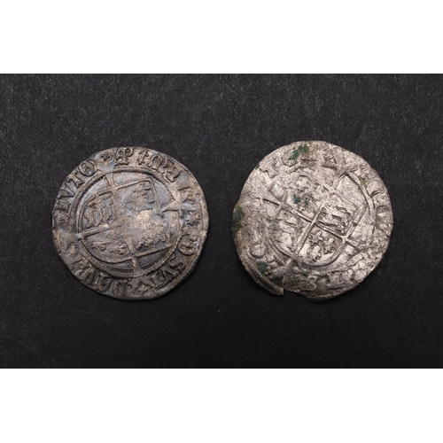 1812 - TWO HENRY VIII GROATS. Crowned Laker bust (D) r, Mintmark Rose for the Canterbury Mint, 1526-1544. A... 