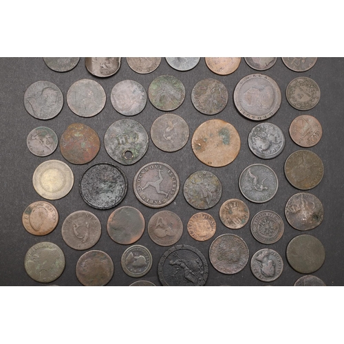 1817 - A COLLECTION OF 18TH CENTURY AND SIMILAR COPPER TO INCLUDE A GEORGE I FARTHING. Copper to include: P... 