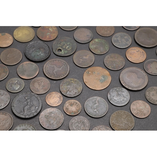 1817 - A COLLECTION OF 18TH CENTURY AND SIMILAR COPPER TO INCLUDE A GEORGE I FARTHING. Copper to include: P... 