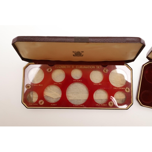 1825 - THREE ELIZABETH II CORONATION SPECIMEN SETS AND ANOTHER. Three Elizabeth II ten coin specimen sets, ... 