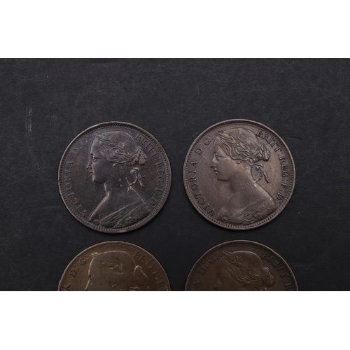 1827 - A COLLECTION OF EARLY VICTORIAN PENNIES, 1860 - 1863. Pennies: bare head l. Reverse seated figure of... 