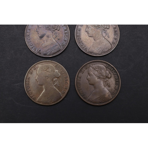 1827 - A COLLECTION OF EARLY VICTORIAN PENNIES, 1860 - 1863. Pennies: bare head l. Reverse seated figure of... 