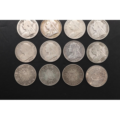 1841 - A COLLECTION OF VICTORIAN HALFCROWNS, OLD VEILED BUST. Queen Victoria Halfcrowns, old veiled bust l.... 