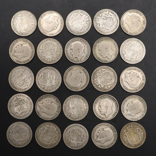 1844 - A COLLECTION OF GEORGE V HALFCROWNS, 1921. George V Halfcrown, bare head l. Reverse crowned shield o... 