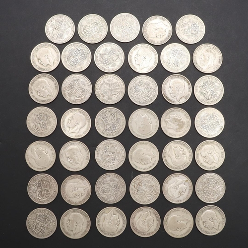 1853 - A COLLECTION OF GEORGE V HALFCROWNS, 1929 AND 1933. George V Halfcrowns, bare head l. Reverse crowne... 