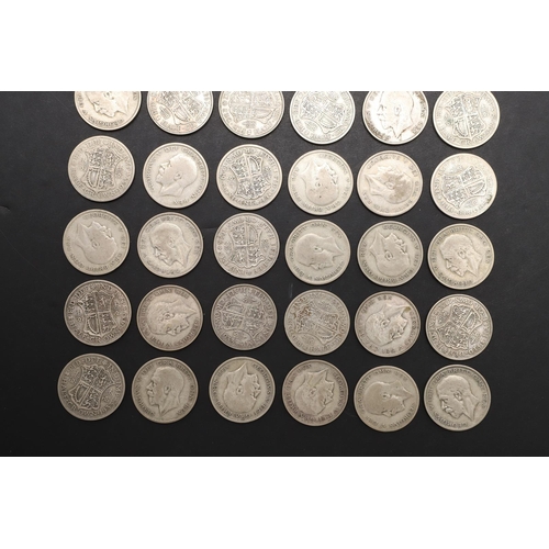 1853 - A COLLECTION OF GEORGE V HALFCROWNS, 1929 AND 1933. George V Halfcrowns, bare head l. Reverse crowne... 