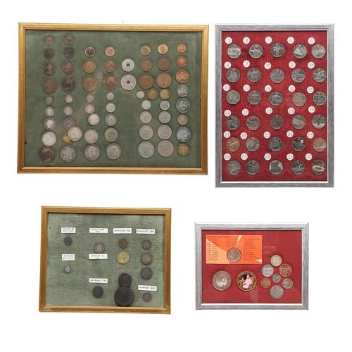 1860 - FOUR FRAMED COLLECTIONS OF COINS, EDWARD III AND LATER. Four framed collections of coins: 2012 colle... 