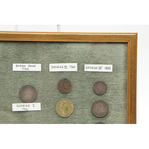 1860 - FOUR FRAMED COLLECTIONS OF COINS, EDWARD III AND LATER. Four framed collections of coins: 2012 colle... 