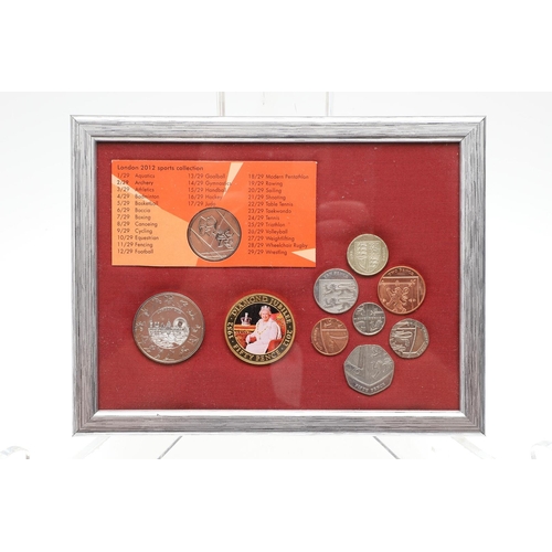 1860 - FOUR FRAMED COLLECTIONS OF COINS, EDWARD III AND LATER. Four framed collections of coins: 2012 colle... 