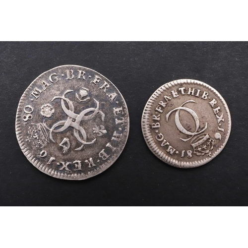 1862 - A CHARLES II FOURPENCE AND SIMILAR TWOPENCE. A Charles II fourpence, laureate bust r. Reverse with f... 