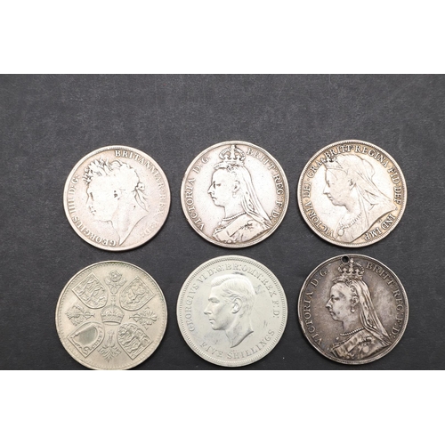 1866 - A COLLECTION OF CROWNS, GEORGE IV AND LATER. A George IV Crown, laureate bust l. Reverse St. George ... 