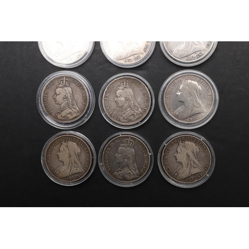 1878 - A COLLECTION OF TEN QUEEN VICTORIA CROWNS, 1887 AND LATER. Queen Victoria Crowns, Jubilee bust and O... 