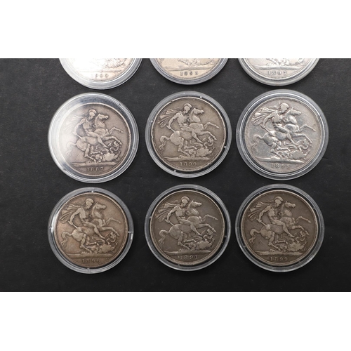 1878 - A COLLECTION OF TEN QUEEN VICTORIA CROWNS, 1887 AND LATER. Queen Victoria Crowns, Jubilee bust and O... 