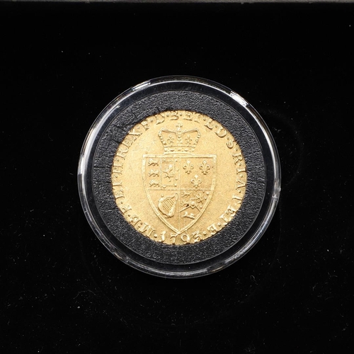 1887 - A GEORGE III 'SPADE' GUINEA, 1793. A George III Guinea, fifth laureate and draped bust r. Reverse wi... 