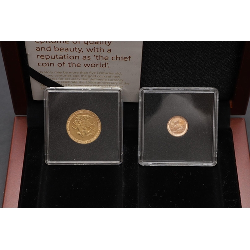 1892 - A GEORGE III SOVEREIGN AND ELIZABETH II QUARTER SOVEREIGN, 1817 AND 2017. A George III Sovereign, la... 