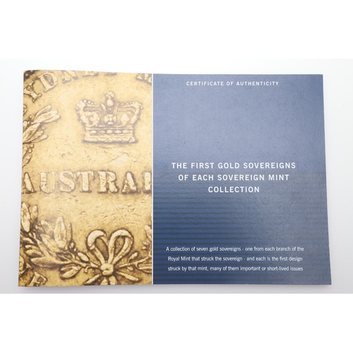 1893 - A COLLECTION OF SEVEN SOVEREIGNS 'FIRST GOLD SOVEREIGNS OF EACH SOVEREIGN MINT', 1820 AND LATER. A c... 