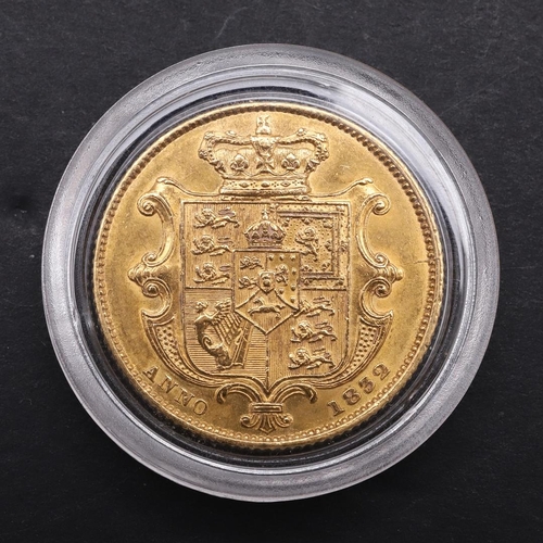 1899 - A WILLIAM IV SOVEREIGN, 1832. A William IV Sovereign, second bust r. Reverse shield of arms beneath ... 