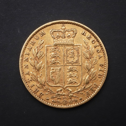 1902 - A QUEEN VICTORIA SOVEREIGN, 1869. A Queen Victoria Sovereign, Young head l. shield reverse, dated 18... 