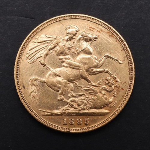 1909 - A VICTORIAN SOVEREIGN, SYDNEY, 1885. A Queen Victoria Sovereign, young bust l. with S below the bust... 