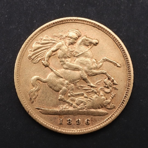 1919 - A VICTORIAN HALF SOVEREIGN, 1896. A Victorian Half Sovereign, old veiled bust l. St. George and the ... 