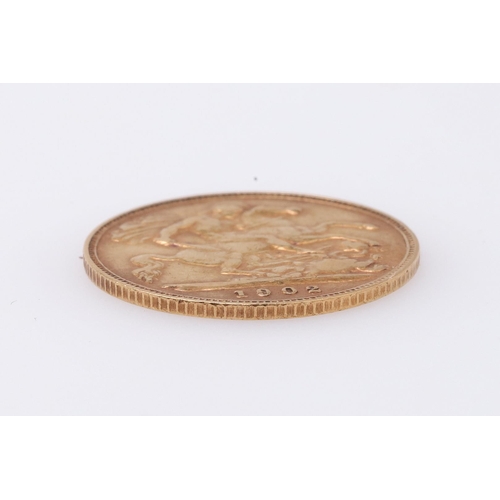 1931 - AN EDWARD VII HALF SOVEREIGN, 1902. An Edward VII Half Sovereign, bare head r. St George and the Dra... 