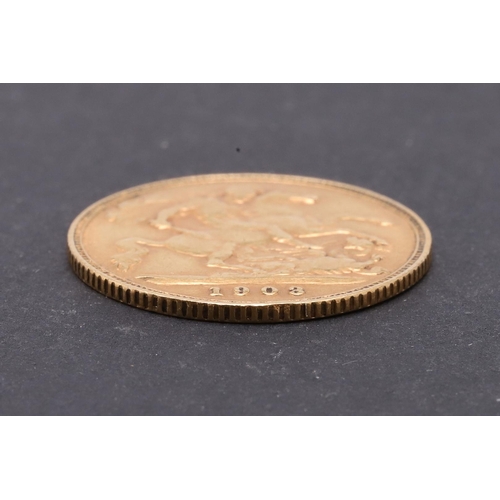 1932 - AN EDWARD VII HALF SOVEREIGN, 1903. An Edward VII Half Sovereign, bust r, St George and the Dragon r... 