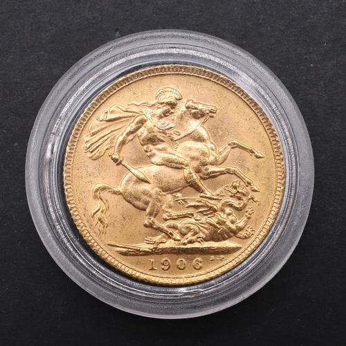 1938 - AN EDWARD VII SOVEREIGN, 1906. An Edward VII Sovereign, bare head l. reverse George and the Dragon, ... 