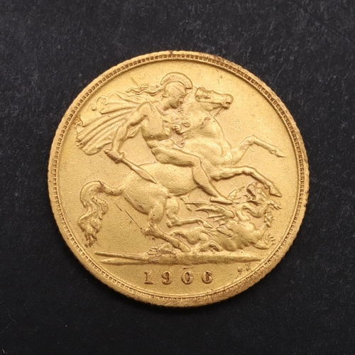 1939 - AN EDWARD VII HALF SOVEREIGN, 1906. An Edward VII Half Sovereign, bare head bust r. reverse St Georg... 