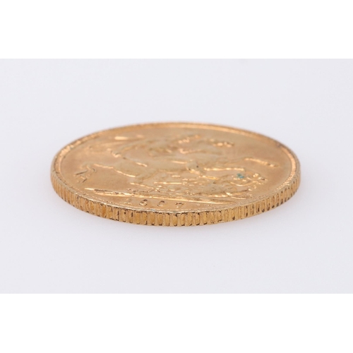 1940 - AN EDWARD VII SOVEREIGN, 1907. An Edward VII Sovereign, bare head bust r. reverse St George and the ... 