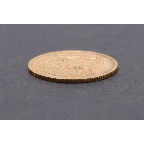 1942 - AN EDWARD VII HALF SOVEREIGN, 1907. An Edward VII Half Sovereign, bare head l. reverse George and th... 