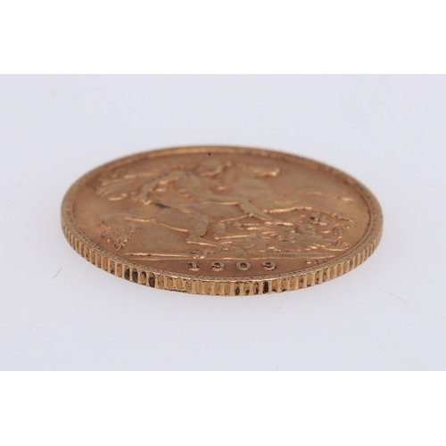 1945 - AN EDWARD VII HALF SOVEREIGN, 1909. An Edward VII Half Sovereign, bust r. St George and the Dragon r... 