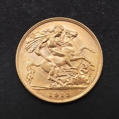 1959 - A GEORGE V HALF SOVEREIGN, 1913. A George V Half Sovereign, bust l. St George and the Dragon reverse... 