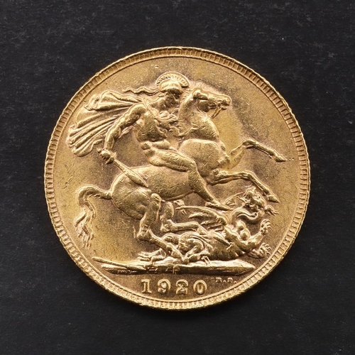 1974 - A GEORGE V SOVEREIGN, PERTH 1920. A George V Sovereign, bare head l. reverse St George and the Drago... 