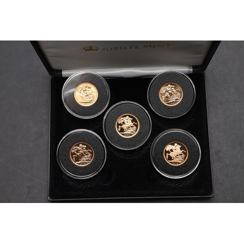 1995 - AN ELIZABETH II FIVE COIN SOVEREIGN SET. 1968, 1981, 1990, 2015 (2). 'The Queen Elizabeth II portrai... 