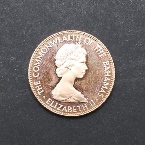 1996 - A BAHAMAS INDEPENDENCE GOLD FIFTY DOLLAR COIN. 1973. An Elizabeth II Bahamas 50 Dollar coin, crowned... 