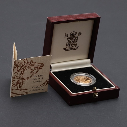 2027 - AN ELIZABETH II PROOF SOVEREIGN, 1999. An Elizabeth II Proof Sovereign, bare head r. reverse St Geor... 