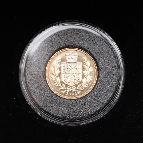 2032 - A GOLDEN JUBILEE SOVEREIGN, 2002. A Queen Elizabeth II Sovereign dated 2002, uncirculated in capsule... 